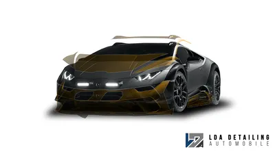 Front : Protection PPF avant Lamborghini Huracán pour protéger peinture et zones exposées avec film XPEL hautes performances