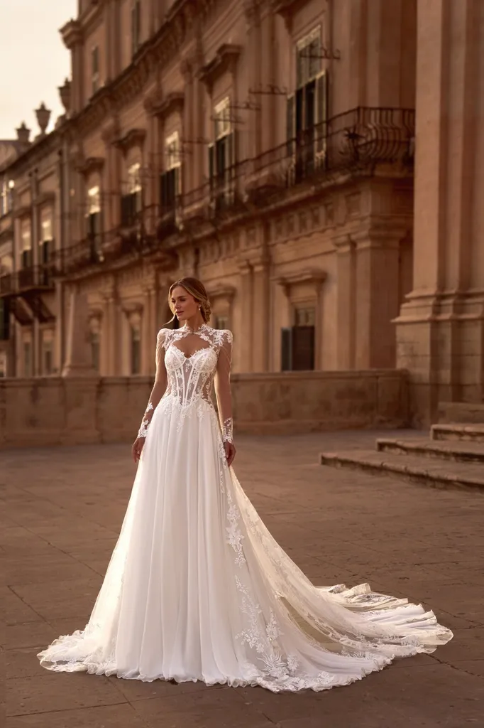 Robe de mariée trapèze en mousseline Marseille