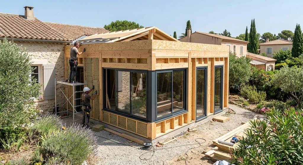 extensions ossature bois. Lattes Montpellier Dans l'hérault .