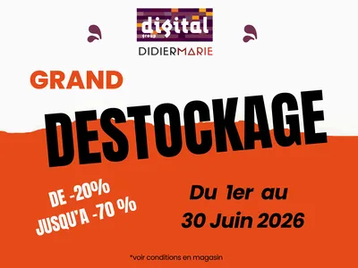Grand destockage du 1er au 30 juin