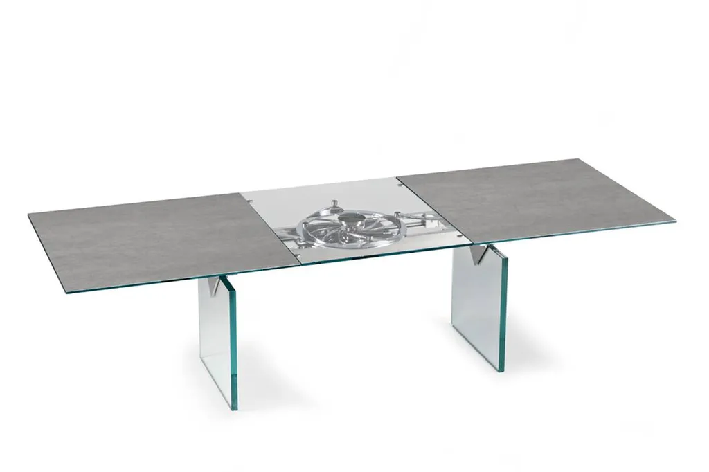 Table de repas motorisée avec rallonge verre ou céramique hyères près de toulon