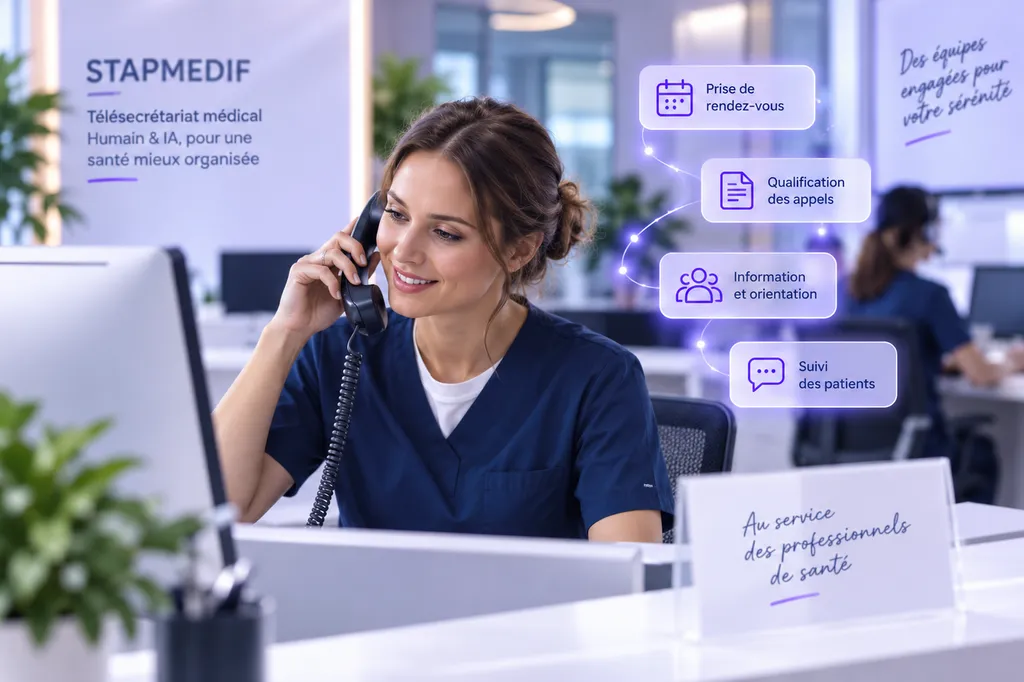 Secrétariat médical externalisé STAPMEDIF pour centres d’imagerie : gestion des appels, rendez-vous et patients par des secrétaires spécialisées.