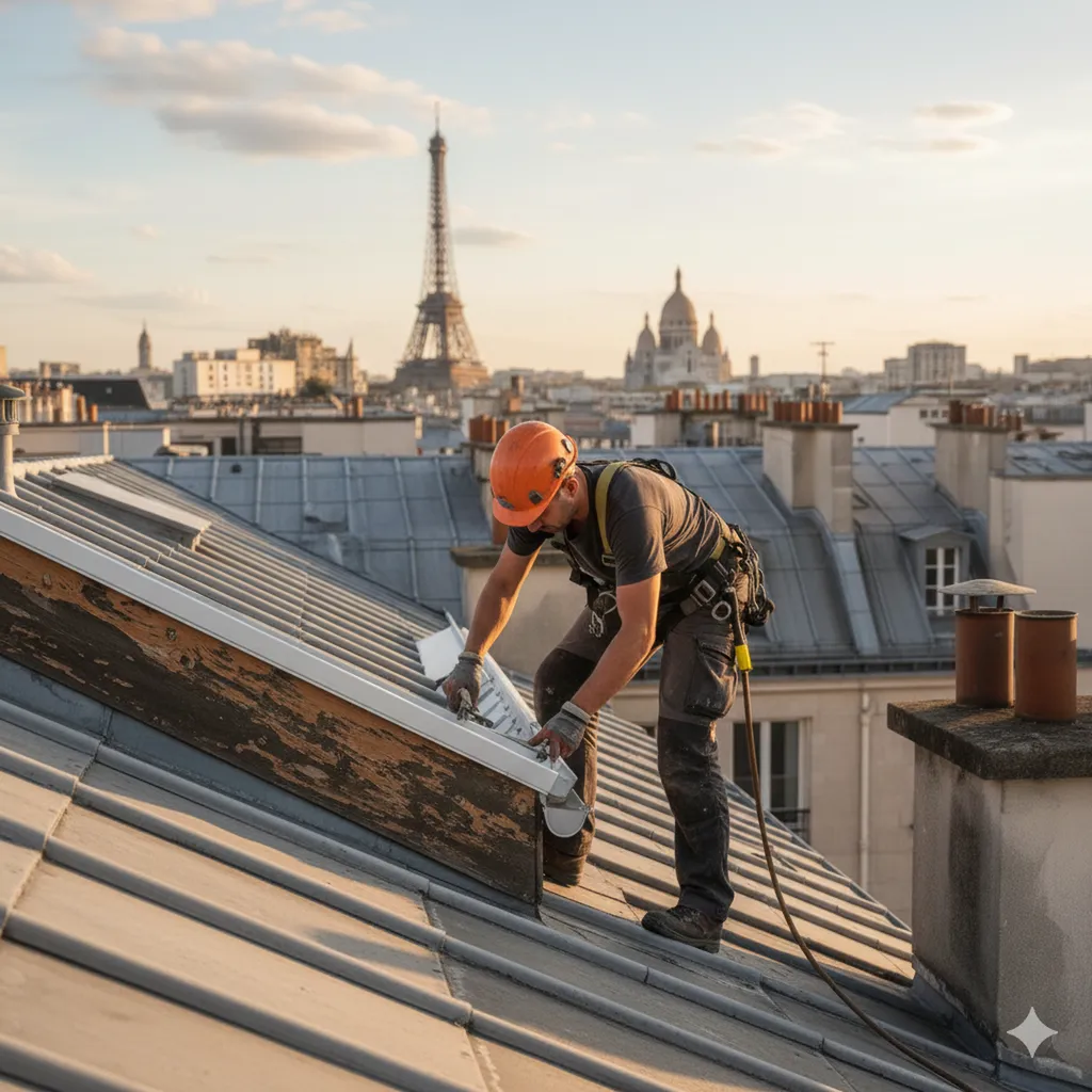 Travaux d’habillage bandeau à Marnes-la-Coquette avec protection anti-humidité des débords de toit et finitions adaptées au bâti ancien