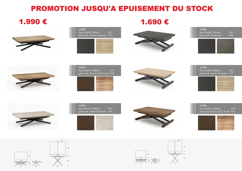Table basse relevable