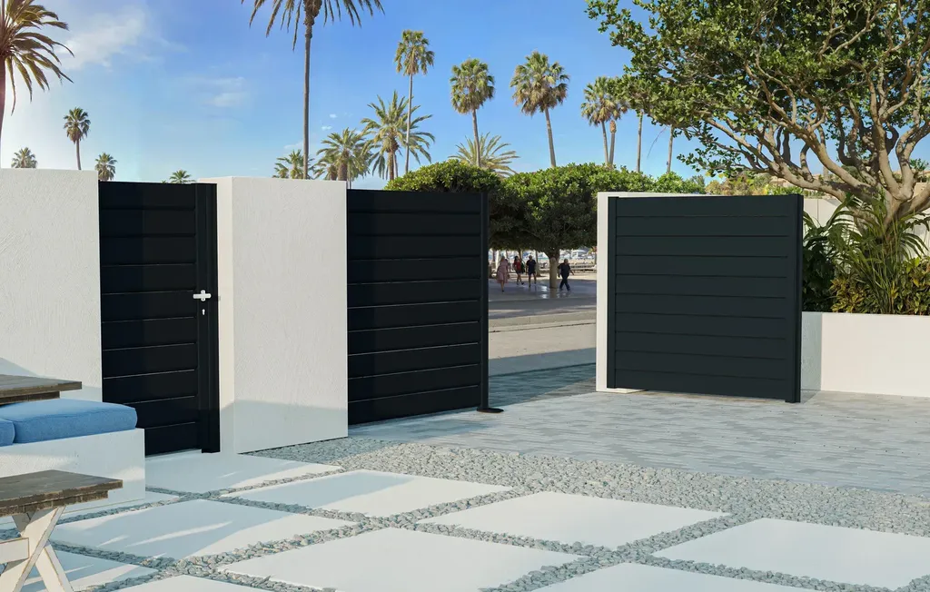 Installer un portail aluminium contemporain en Corse-du-Sud : la collection Modernité de Tschoeppe, lignes épurées et personnalisation sans limite
