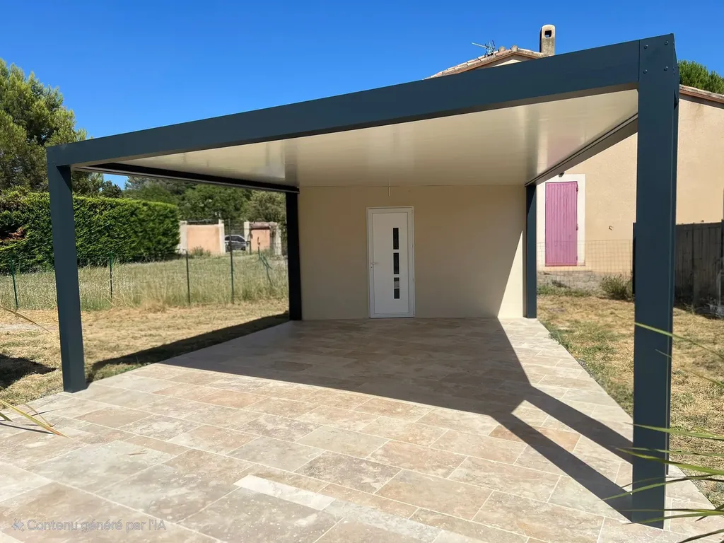 Installation pergola fixe aluminium sur mesure et abri de terrasse design pour protection solaire de villa à Saint-Tropez