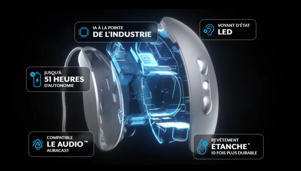 Appareil auditif discret, performant et rechargeable proche de Lyon: modèle mRIC R (rechargeable) Omega AI disponible dans un de nos centres