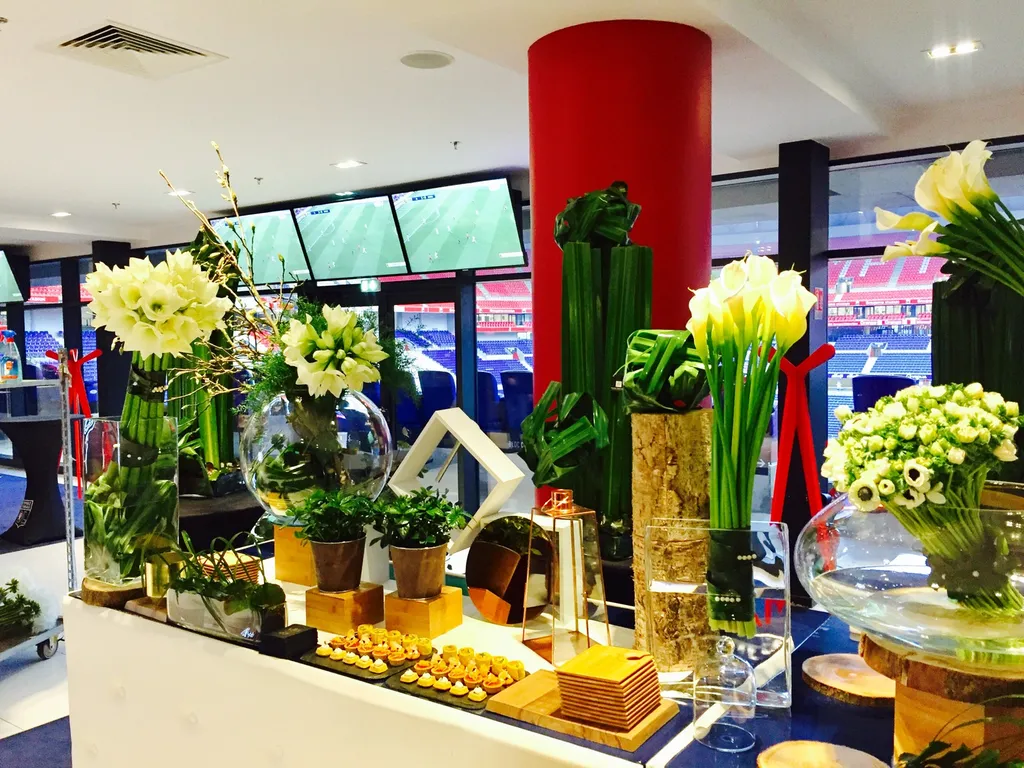 Aménagement florale buffet salon professionnel Lyon