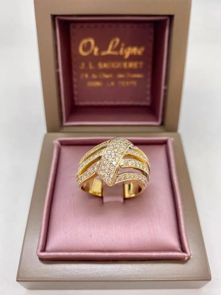 Bague ruban pavage diamants et or 750/1000ème occasion Or Ligne La Teste Bassin d'Arcachon