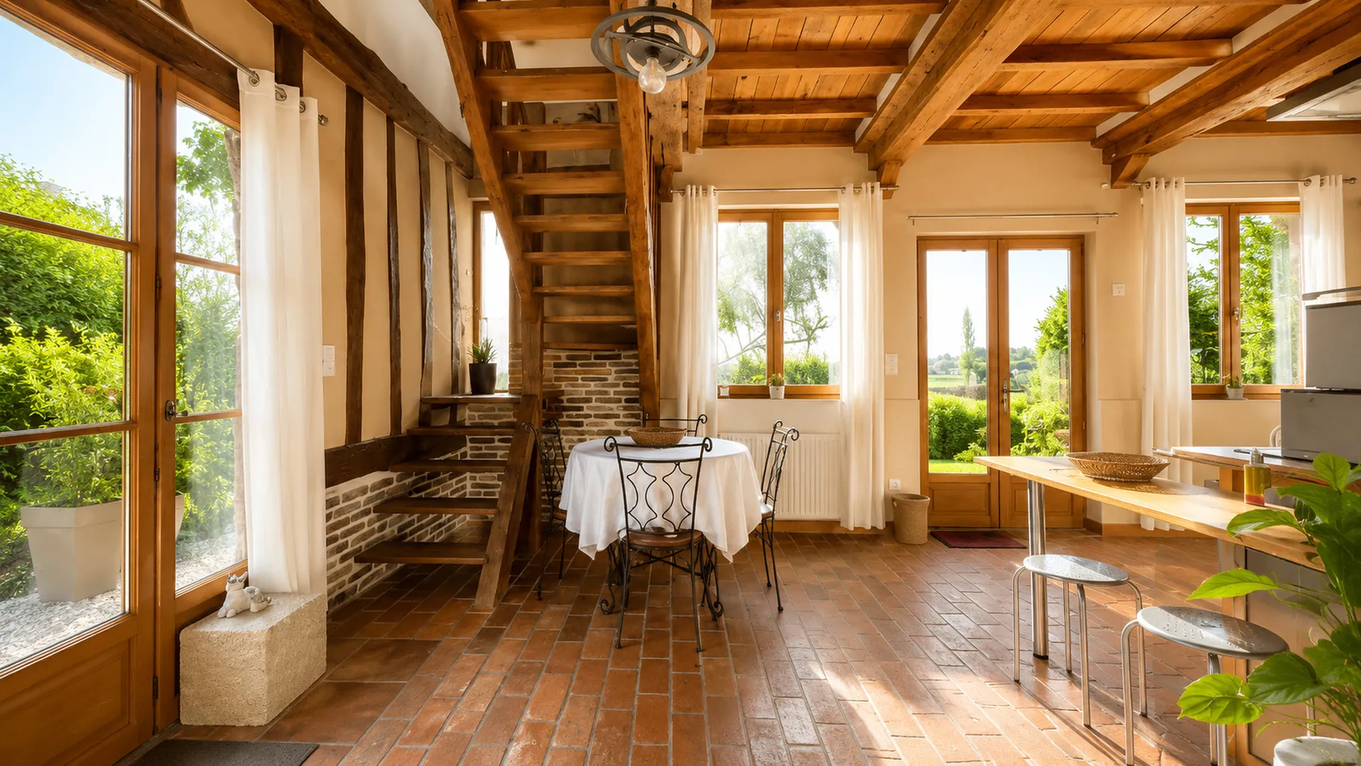 Maison de caractère à vendre en Seine-Maritime : Une bâtisse historique de 170 m² avec un vaste séjour et salle à manger de 75 m².
