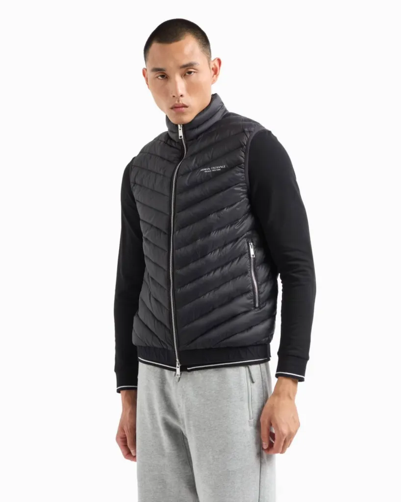 Comment porter une doudoune sans manches matelassée Armani Exchange à Dieppe en Seine-Maritime ?