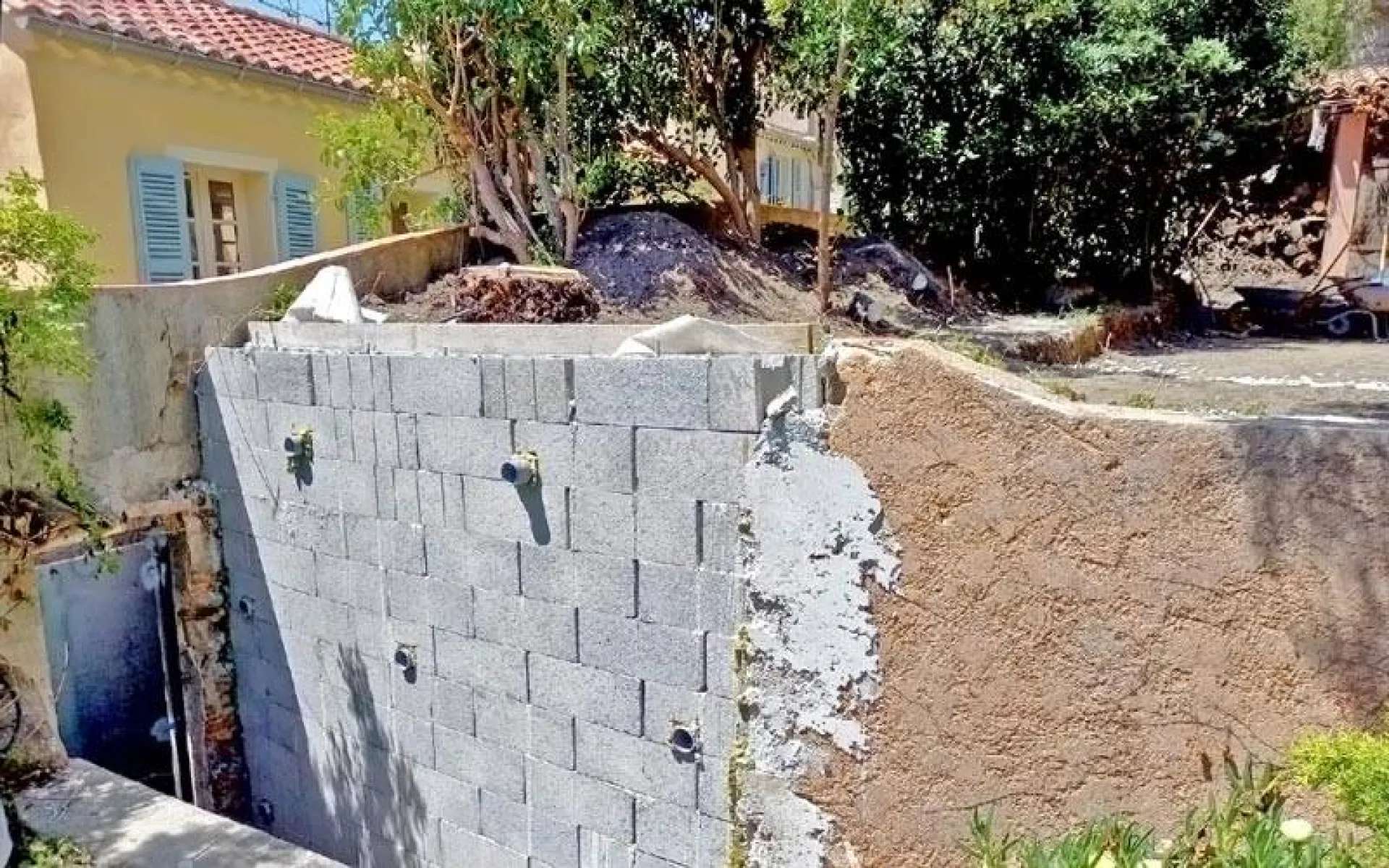 Rénovation mur de soutènement à Hyères