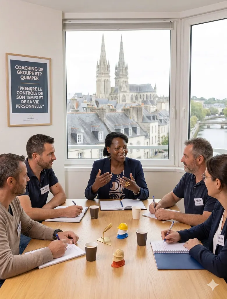 Chef d’entreprise du BTP à Quimper : coaching en groupe pour reprendre le contrôle sur son temps et sa vie personnelle