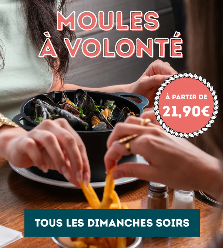 Moules frites à volonté le dimanche soir chez LÉON Semécourt et LÉON Augny, près de Metz en Moselle