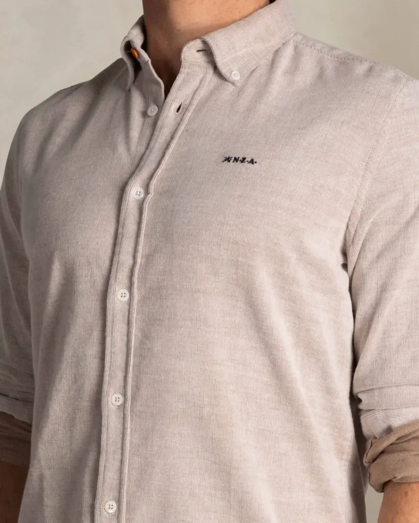 Chemise écru en coton stretch