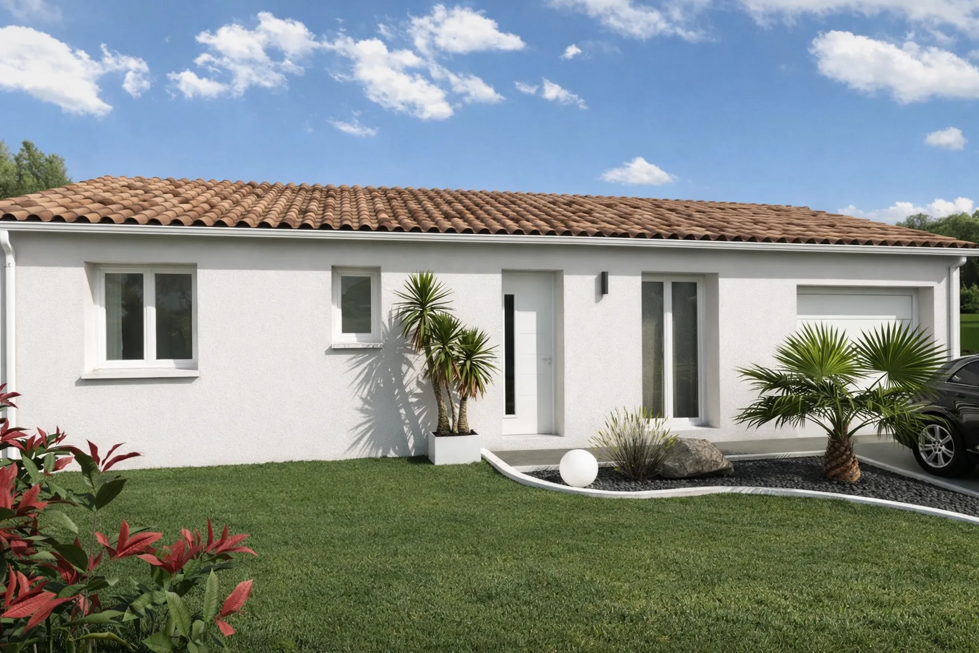 Maison droite de 90 m² avec garage