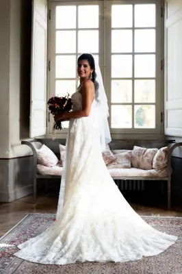 Elegant Indo-American Wedding in an Historic Castle Venue, Surrounded by Burgundy’s Scenic Beauty with outdoor symbolic ceremony