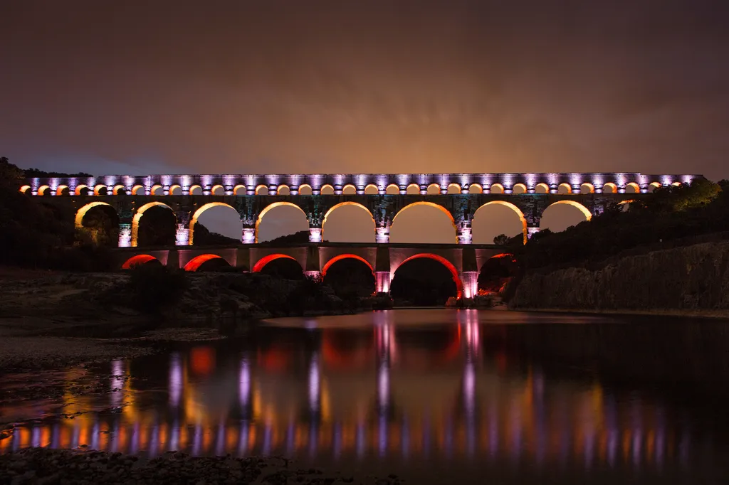 Pont du Gard, mis en lumière par G.S.L