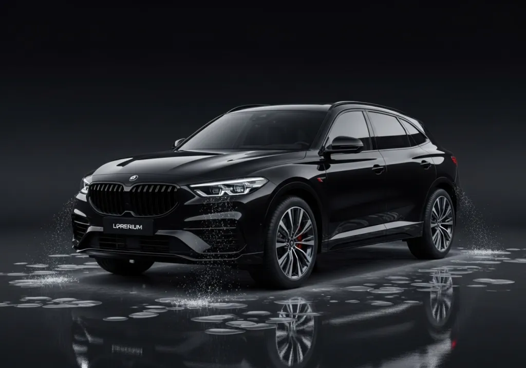 Application traitement céramique haute performance effet hydrophobe sur SUV noir à Vallauris, brillance garantie Application traitement céramique haute performance effet hydrophobe sur SUV noir à Vallauris, brillance garantie