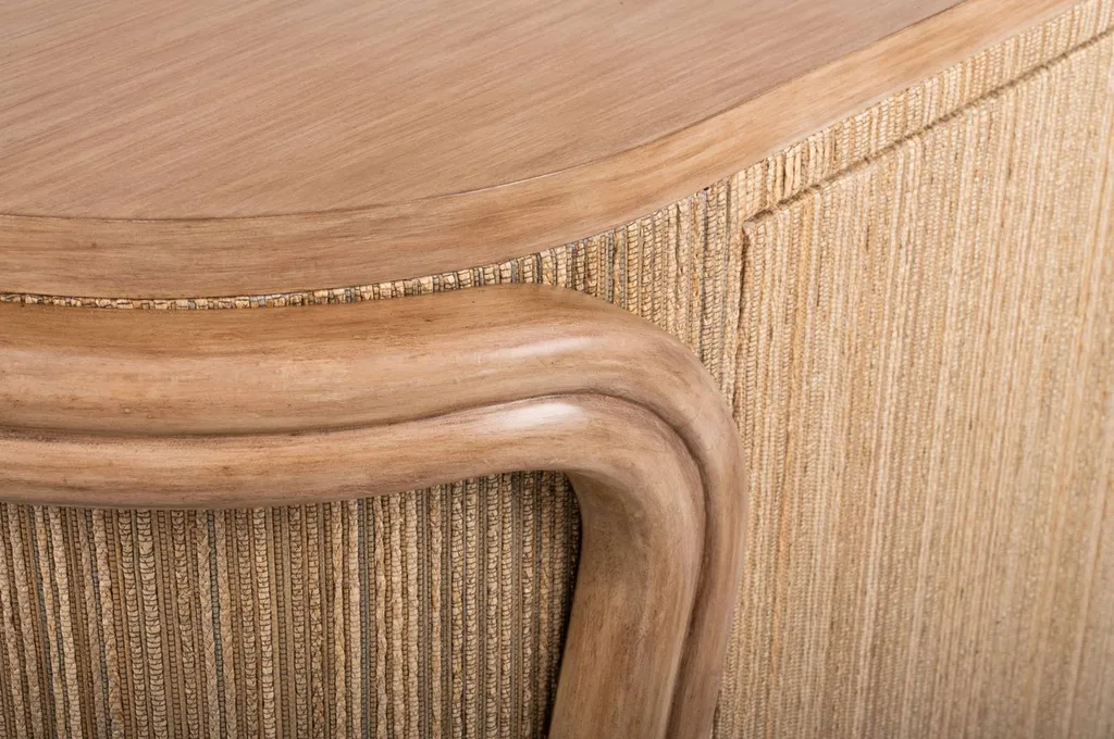 buffet structure en rotin et bois d'abaca tressé à Hyères