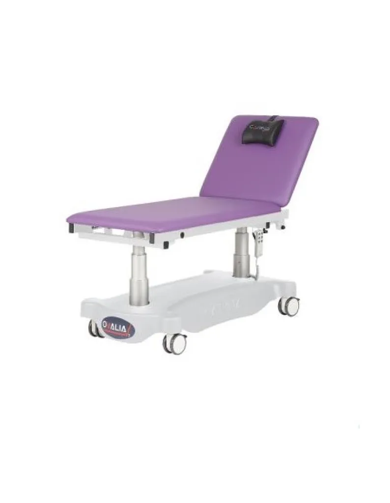 Divan d'examen électrique robuste et confortable à hauteur variable électrique avec position proclive déclive – OVALIA V2