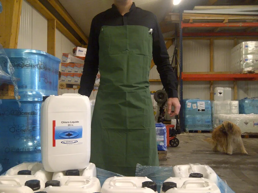 TABLIER POUR MANIPULATION DE PRODUITS CHIMIQUES EN PISCINE PUBLIQUE