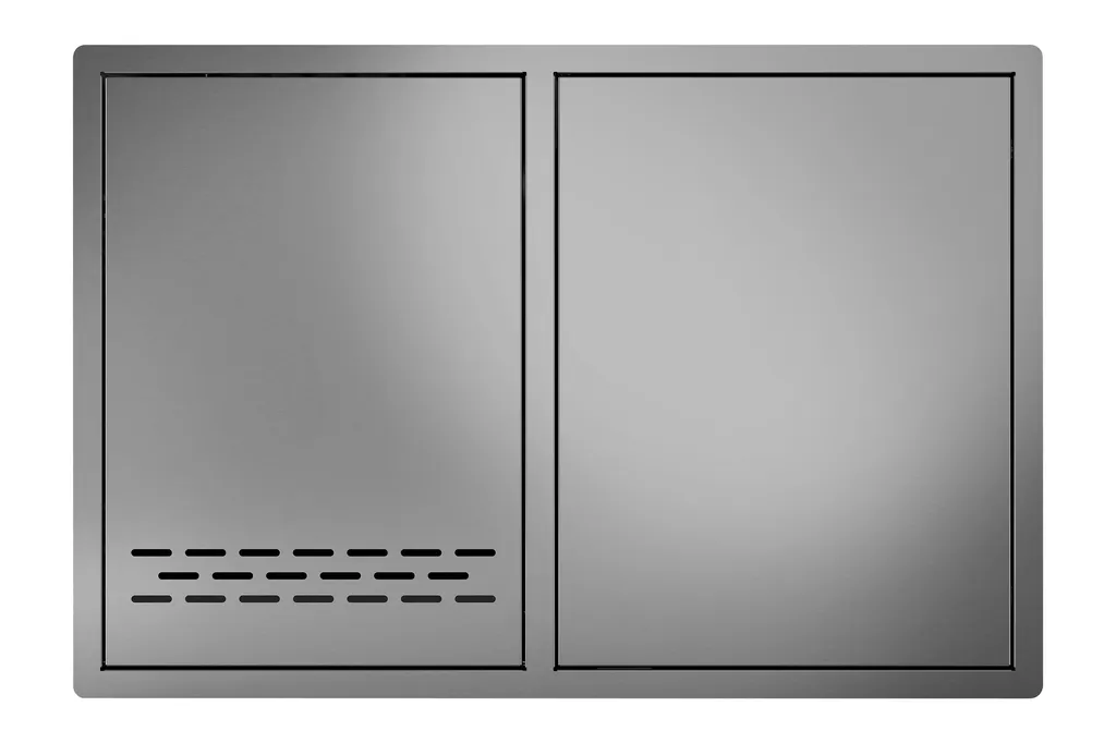 Tiroir pour bouteuille de gaz ou poubelle et un porte simple en acier inoxydable