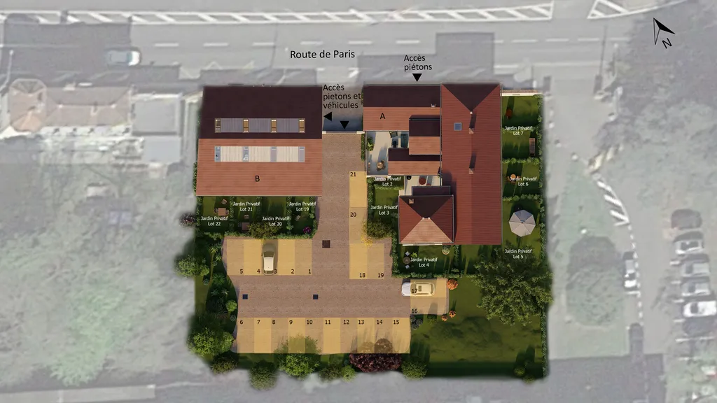 T3 duplex en plateau brut à aménager – 53,01 m² – rez-de-jardin avec extérieur – Villa Astra, Tassin-la-Demi-Lune