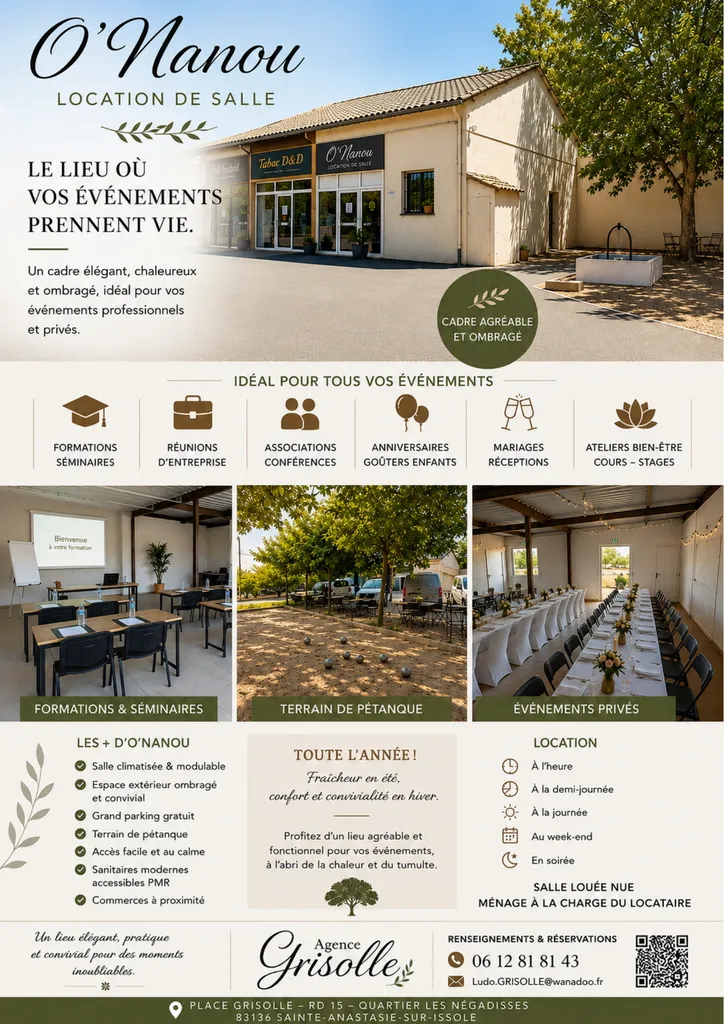 Location de salle Ste Anastasie sur Issole