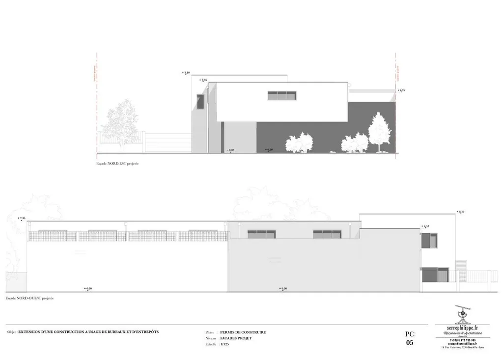 Conception d'une extension d'un immeuble de bureaux et d'entrepôts à Salon de Provence