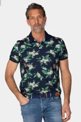 Polo Bleu Foncé Floral NZA chez Urban Chic à dieppe