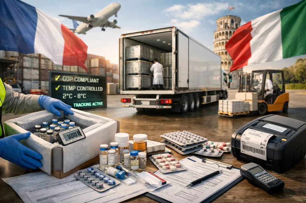 Transport de médicaments de la France vers l’Italie
