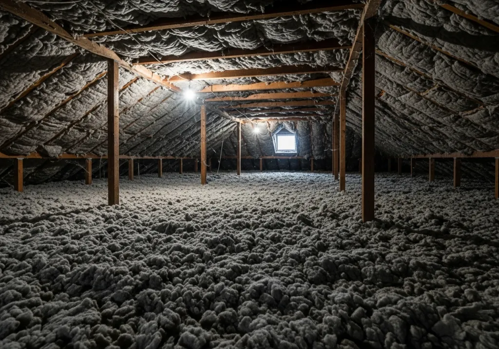 Isolation des combles perdus par soufflage laine de roche certifiée ACERMI à Toulon dans le Var 83000