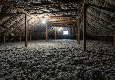 Isolation des combles perdus par soufflage laine de roche certifiée ACERMI à Toulon dans le Var 83000