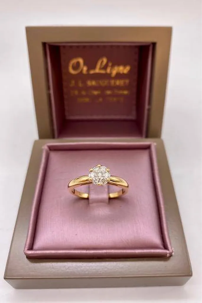 Bague chou or 750/1000ème et diamants occasion Or Ligne La Teste Bassin d'Arcachon