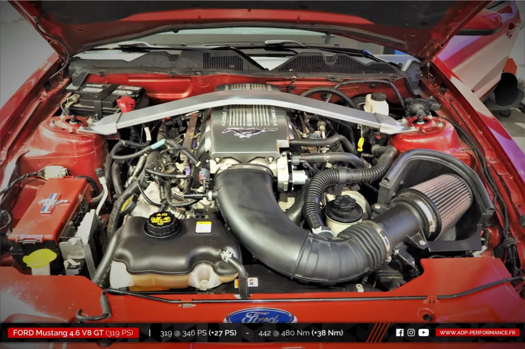 Reprogrammation moteur Le Pontet - Ford Mustang GT 4.6 V8 319cv - ADP Performance