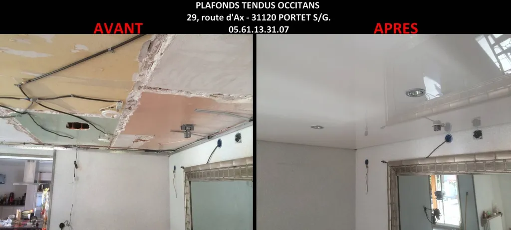 Uniformiser plafond après suppression cloisons by Plafonds Tendus Occitans à Beaumont de Lomagne