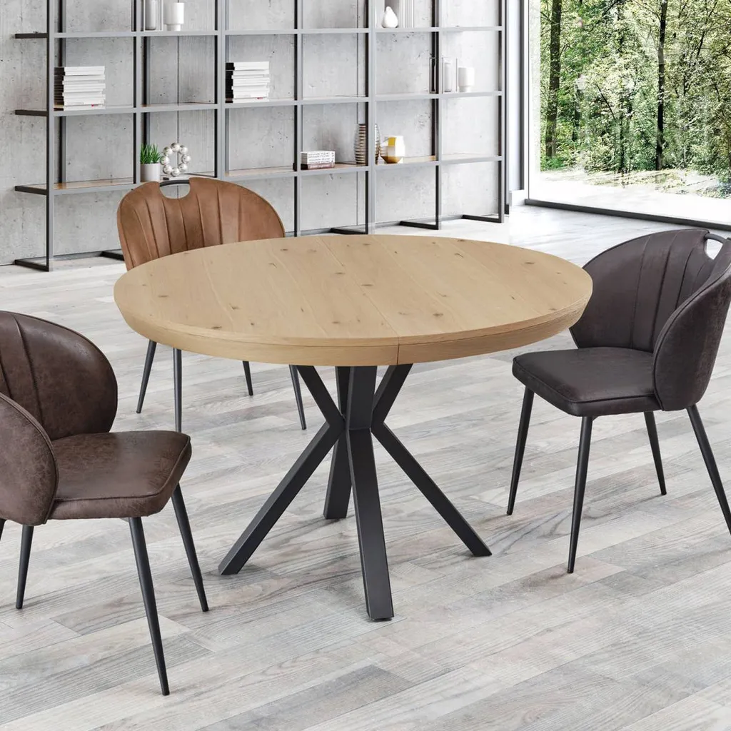 TABLE RONDE 120 CM 1 ALLONGE 40 CM