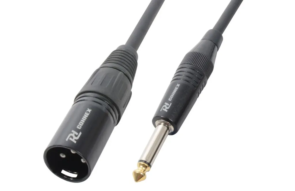 CORDON AUDIO XLR MÂLE / JACK 6,35 MÂLE MONO, 1,5 M, NOIR - CX38-1