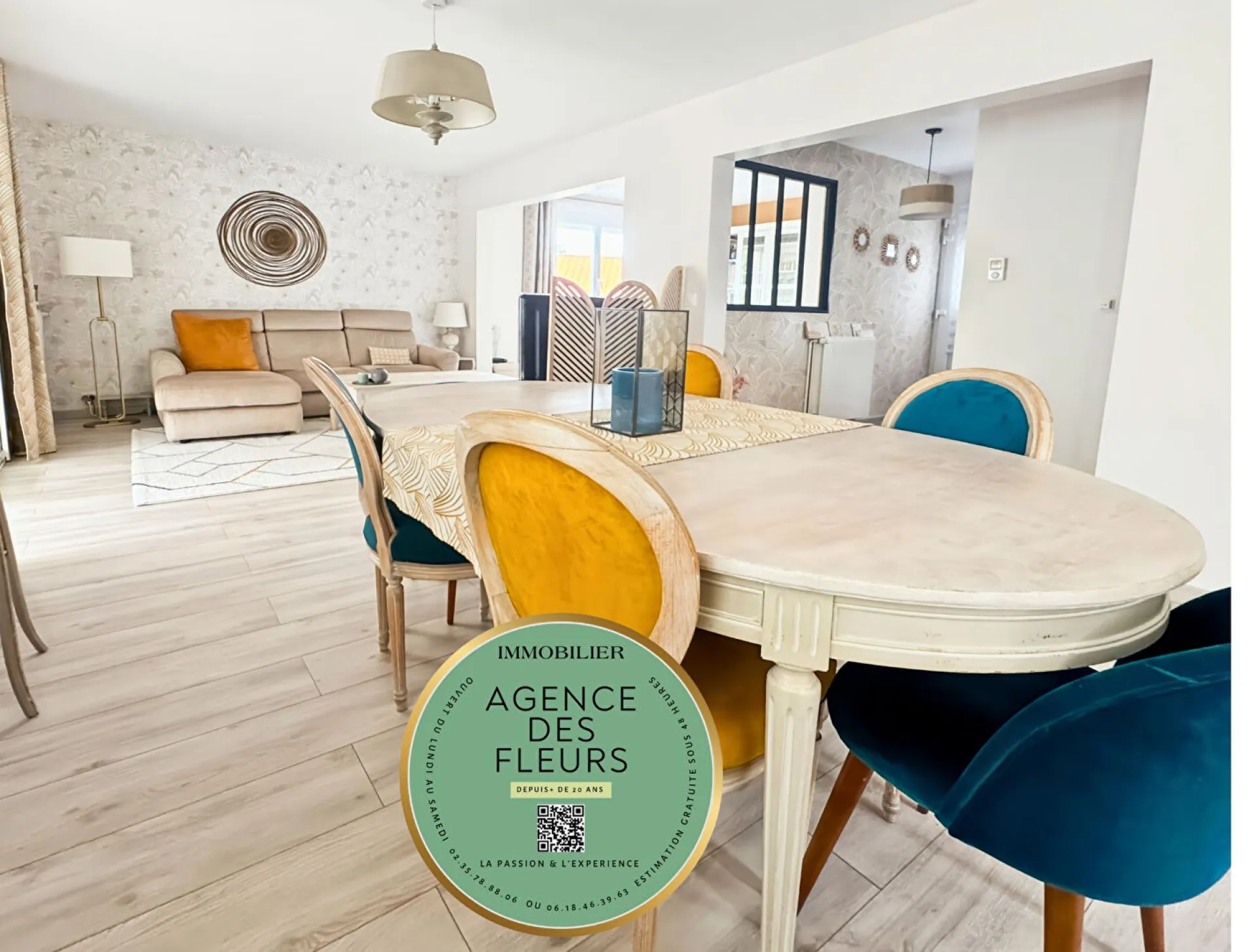 A vendre maison rénovée de 141 m² habitables sur un terrain de 970 m² sur la commune de TOURVILLE LA RIVIERE 76410