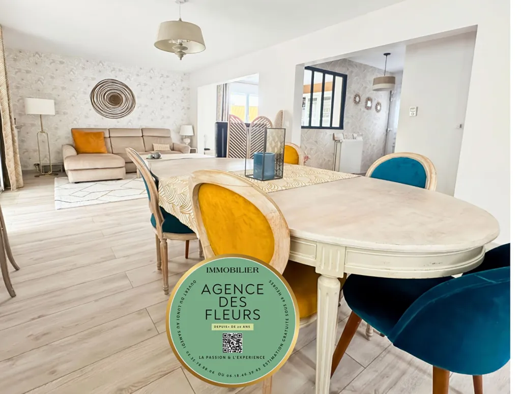 A vendre maison rénovée de 141 m² habitables sur un terrain de 970 m² sur la commune de TOURVILLE LA RIVIERE 76410