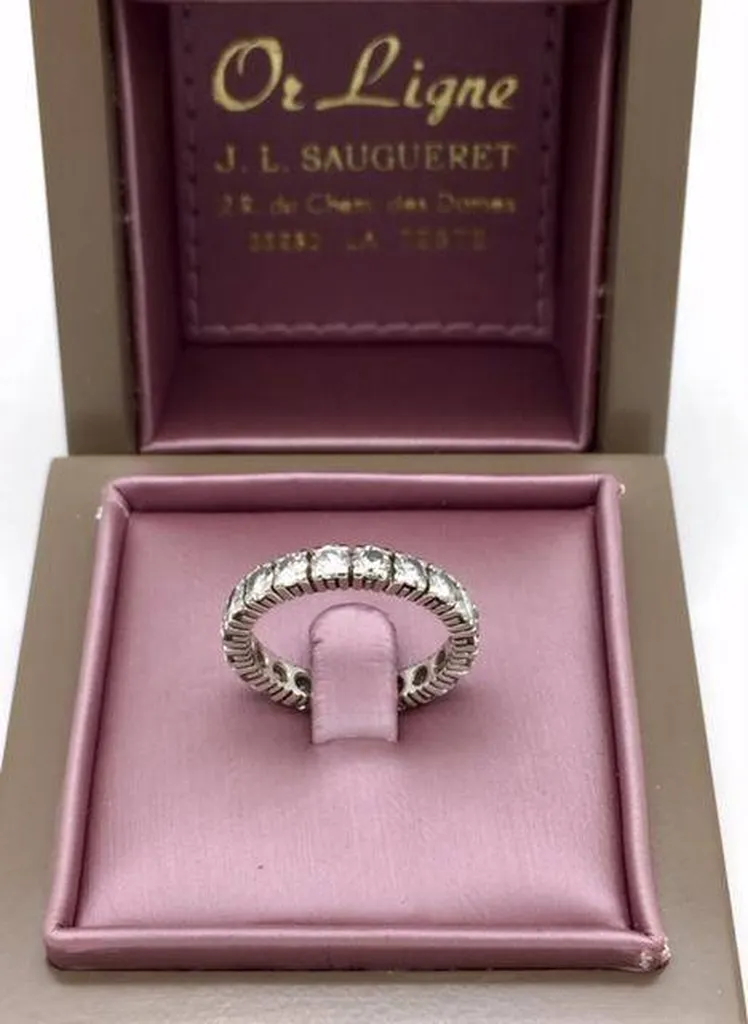 Bague tour complet or blanc 750/1000ème et diamants occasion Or Ligne La Teste Bassin d'Arcachon