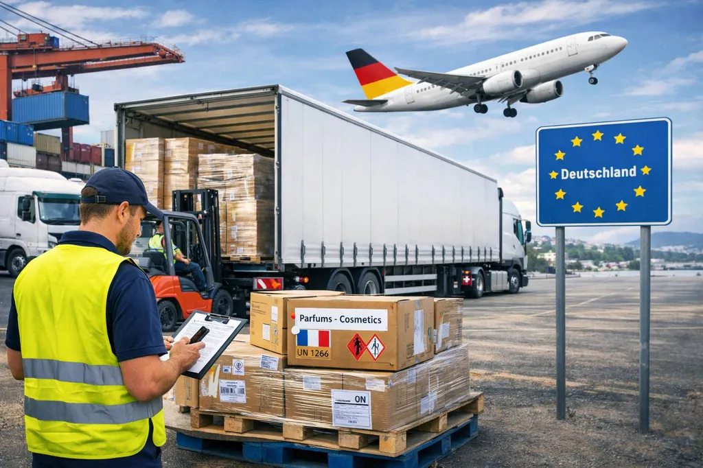 Transport de parfums et cosmétiques de la France vers l’Allemagne