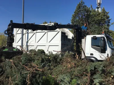 Coupe de branche d'arbre vers des lignes électriques dans le Vaucluse