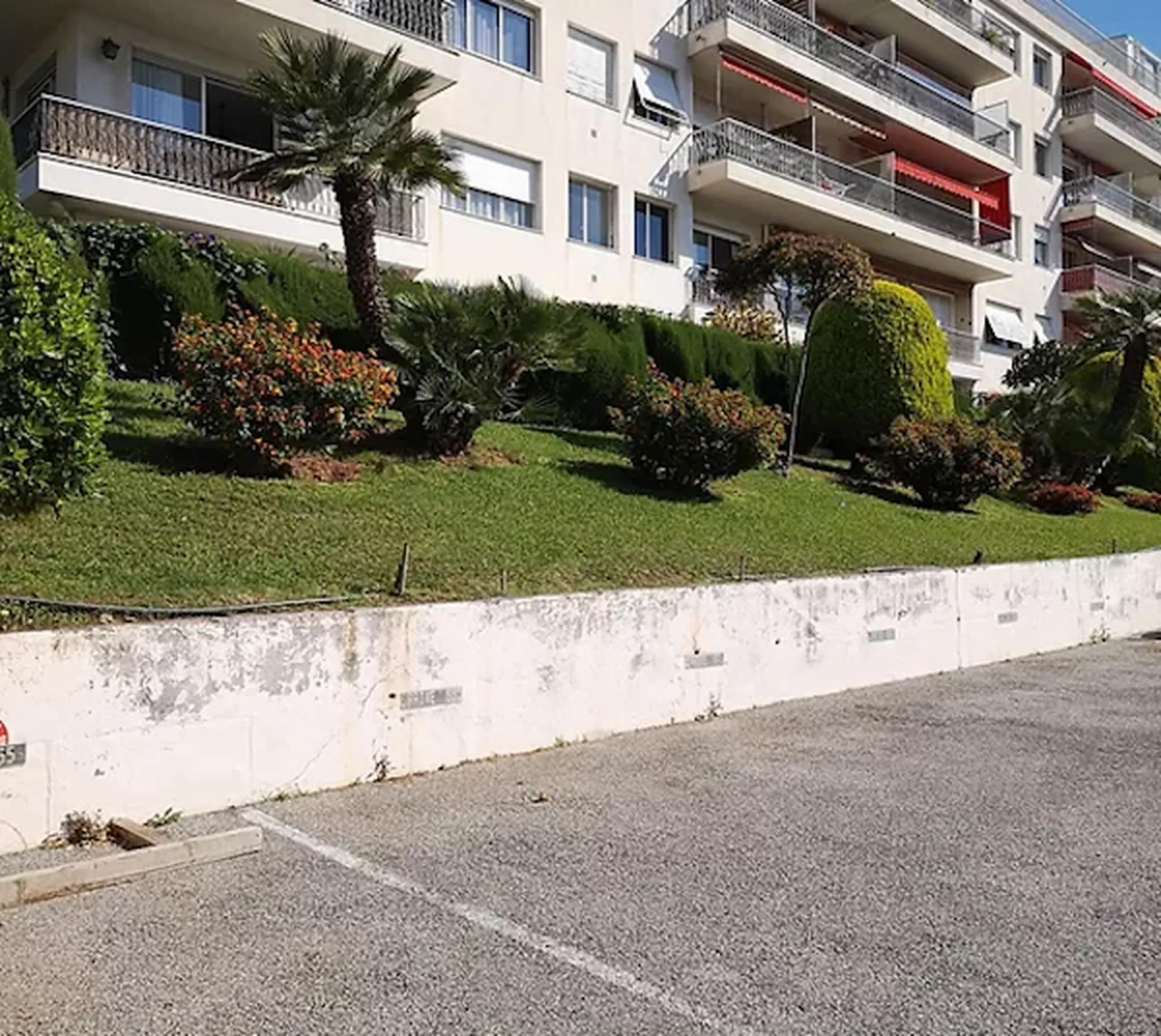 Massif avec pelouse dans copropriété à Nice