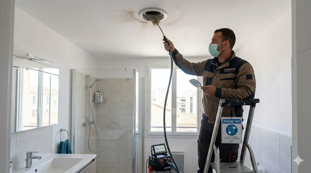 Nettoyage expert d'une bouche VMC simple flux pour un air sain à Garidech