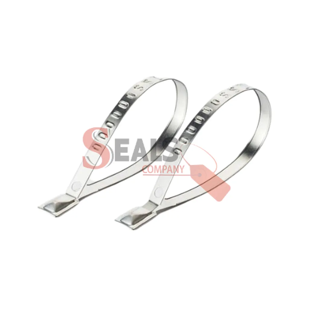 Scellé de sécurité STRIPSEALS en métal galvanisé inoxydable à tête plate – résistance 58 kgf, ISO PAS 17712