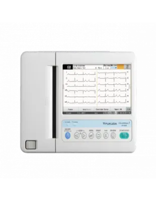 ECG Fukuda FX-8300 à Saint-Etienne : électrocardiographe 12 dérivations tactile avec interprétation automatique et connectivité LAN pour cabinet médical.