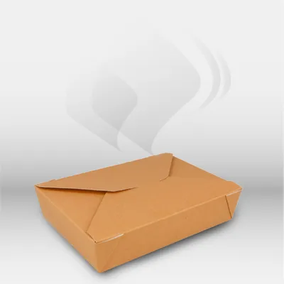 Boîte en carton américaine 1470 ml Garcia de Pou pour restauration professionnelle, idéale pour livraison, traiteur et vente à emporter, résistante aux aliments chauds et froids, micro-ondable et pratique pour le conditionnement des plats – disponible à M