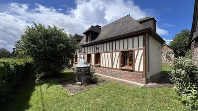 Longère de 303m² avec maison principale 129m², 3 chambres, dépendances et garage, sur terrain arboré 8526m², idéal pour vie au calme à Saint-Riquier-en-Rivière 76440.